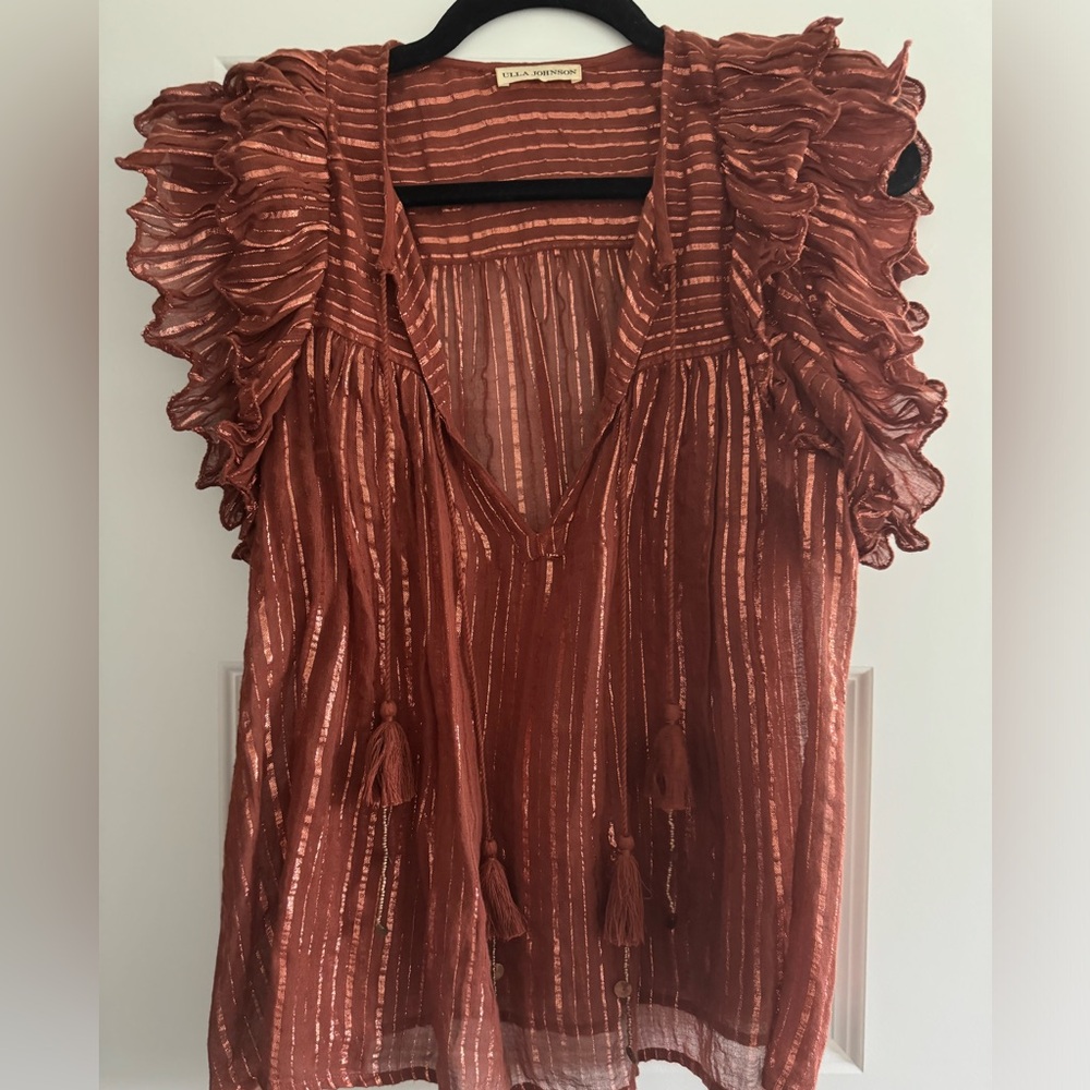 Gorgeous Ulla Johnson semi sheer copper top!